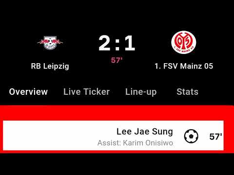 Lee Jae Sung Goal Vs RB Leipzig | RB Leipzig Vs FSV Mainz | 2-1 |