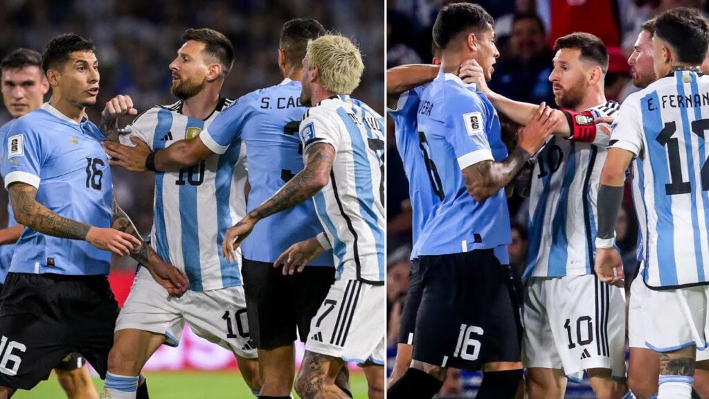 Uruguay 2-0 Argentina 🤯 Messi Elbows Uruguay Mathias Olivera #messi
