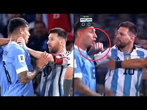 Angry Messi Grabbed Uruguay Defender Olivera by the Neck During a Fight | De Paul vs Manuel Ugarte |