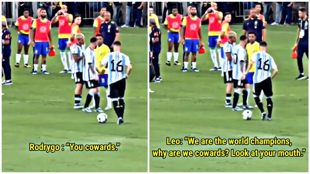 Lionel Messi silenced Rodrygo after he called Argentina a coward 🐐🇦🇷