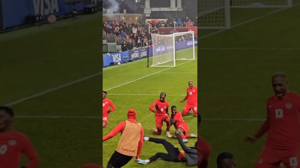 Ismael Kone celebrates after scoring against Jamaica in the second half at BMO Field