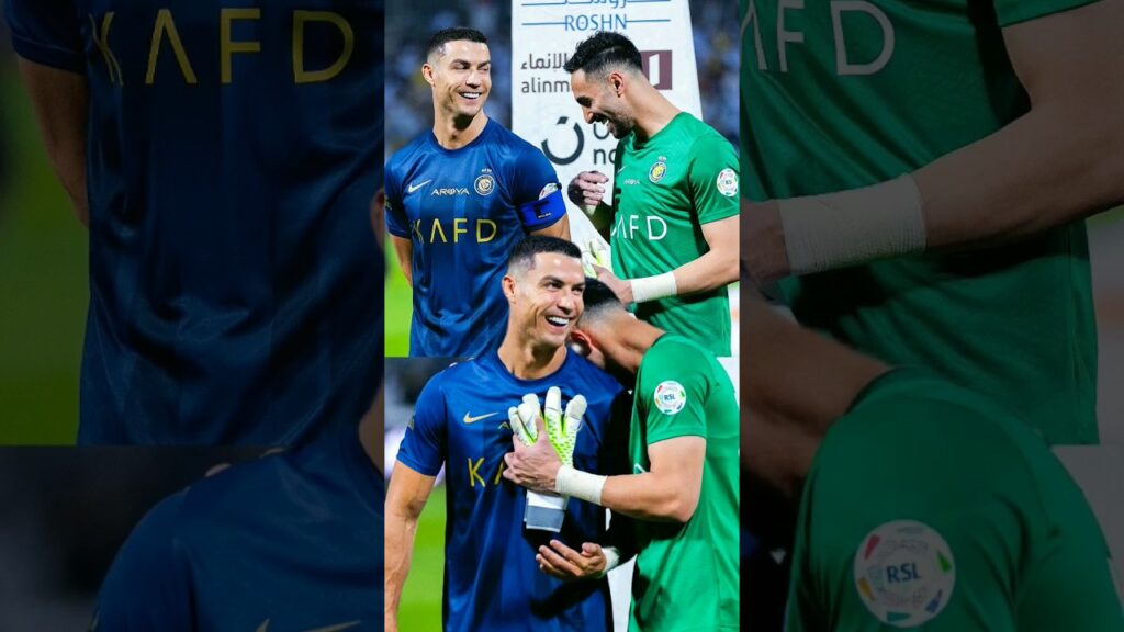 شاهد ابتسامة كريستيانو رونالدو مع نواف العقيدي 😍🔥نظرة رونالدو لنواف العقيدي حارس النصر #ronaldo #cr7