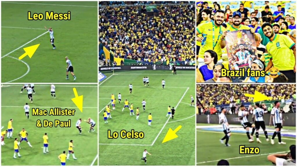Leo Messi and the boys react when Nicolas Otamendi scores a bullet header vs Brazil 👏🇧🇷🇦🇷