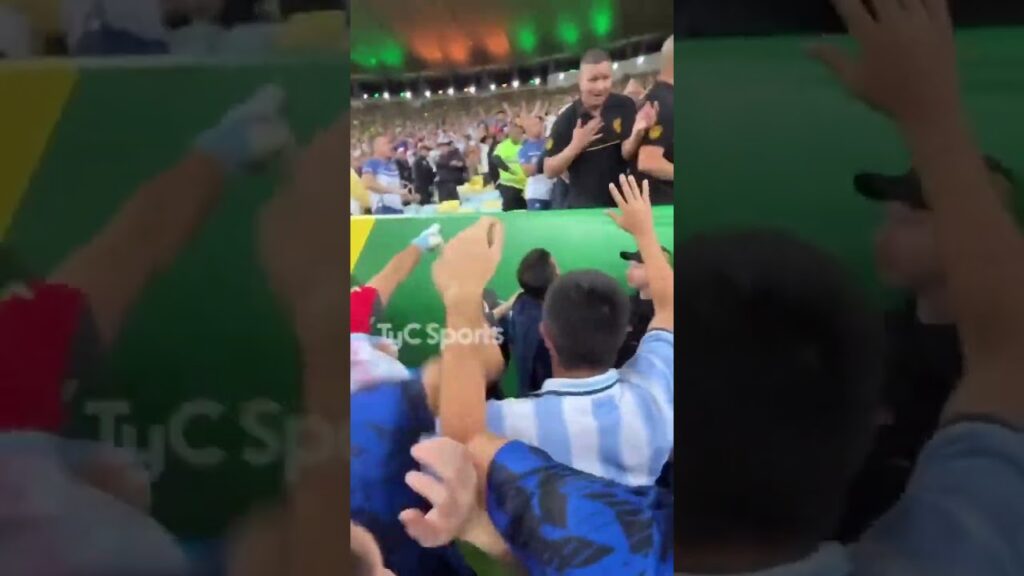 Emi Martínez got involved in a skirmish between Argentina fans & Brazilian police 😳