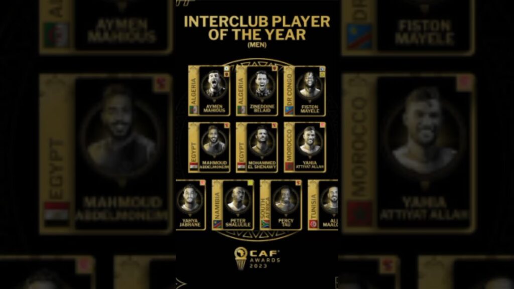 النادي الاهلي 🦅 كهربا والشناوي وعلى معلول وبيرسي تاو ويحيي عطية الله ويحيي جبران في الافضل أفريقيا