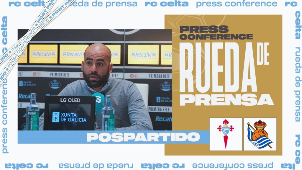 Claudio Giráldez, Yoel Lago y Damián Rodríguez tras el Celta Fortuna vs Real Sociedad B (1-2)