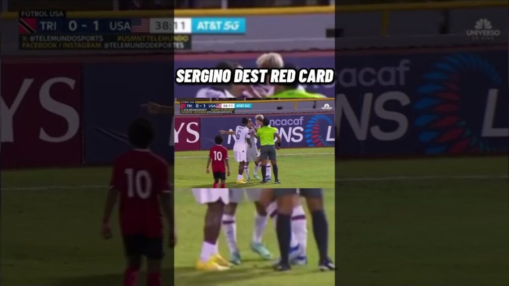 Sergino Dest was SENT OFF after receiving two yellows 😳 #usmnt #shorts