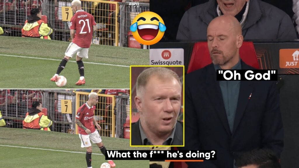 Ten Hag and Scholes reaction to Antony' useless spin vs Sherrif Tiraspol