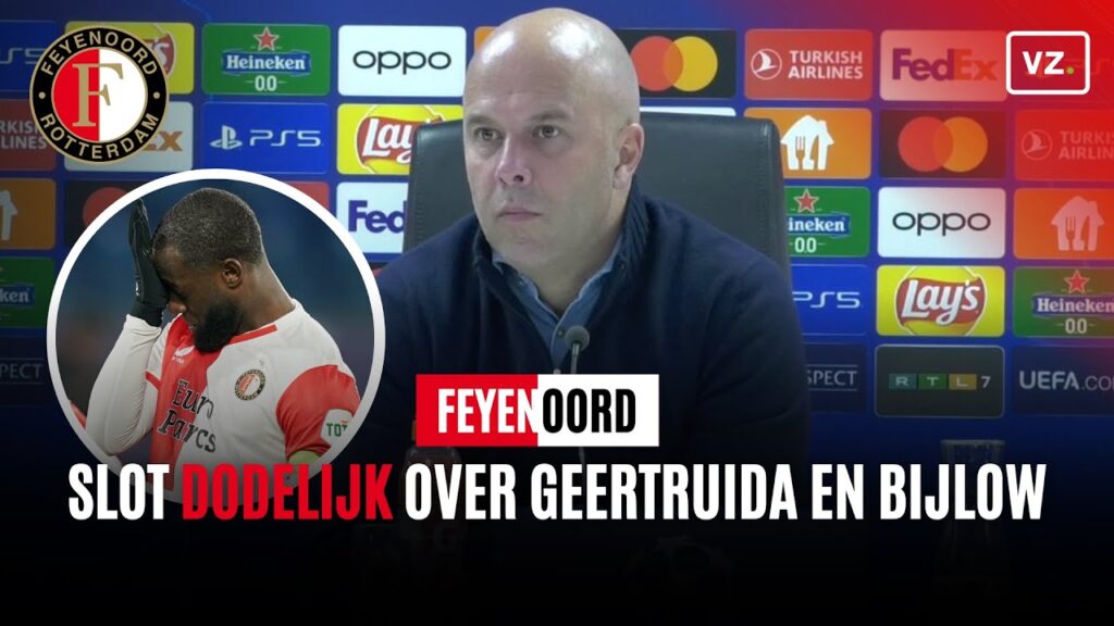 Arne Slot oordeelt dodelijk over Geertruida en Bijlow na debacle van Feyenoord tegen Atlético Madrid