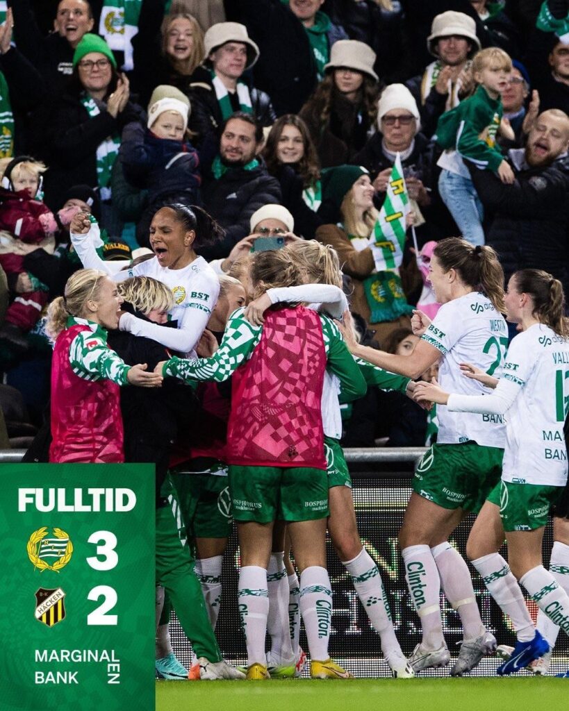 Hammarby win over Häcken and take the lead with 1 game left of the season