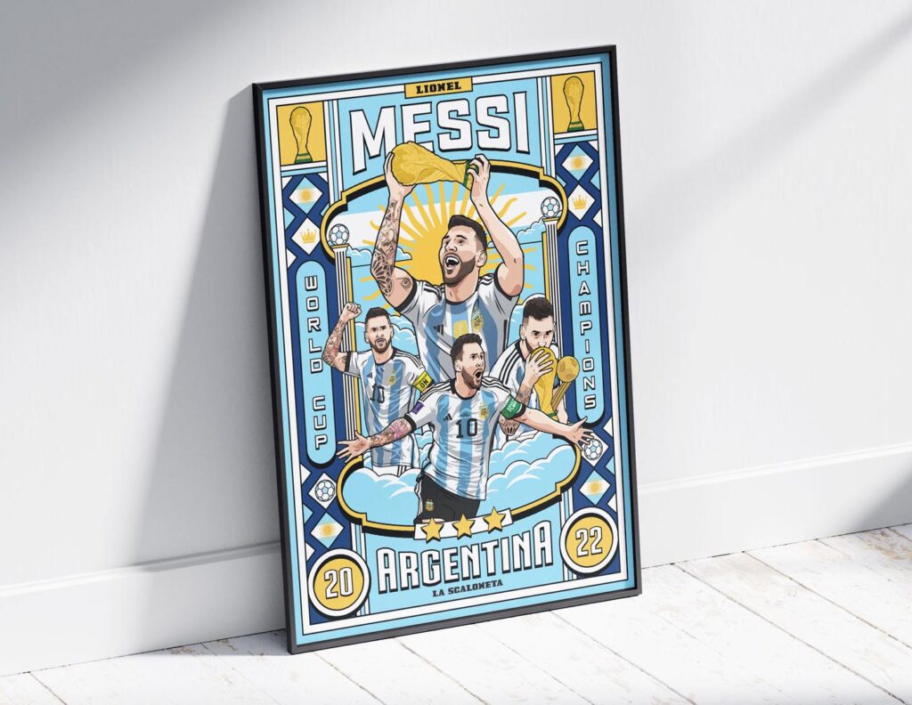 Lionel Messi / Argentina 2022 World Cup Winners Artwork
