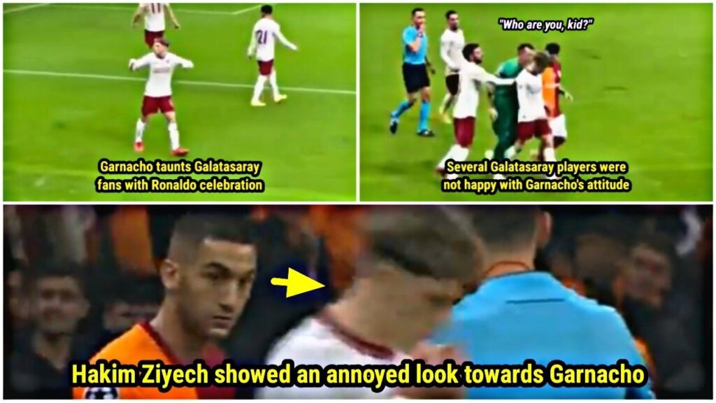 Hakim Ziyech silenced Garnacho after Garnacho celebrated his goal with a Ronaldo celebration 🤫🇲🇦