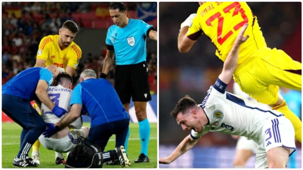 goalkeeper Unai Simon injured Andy Robertson and he was forced off in Scotland vs Spain