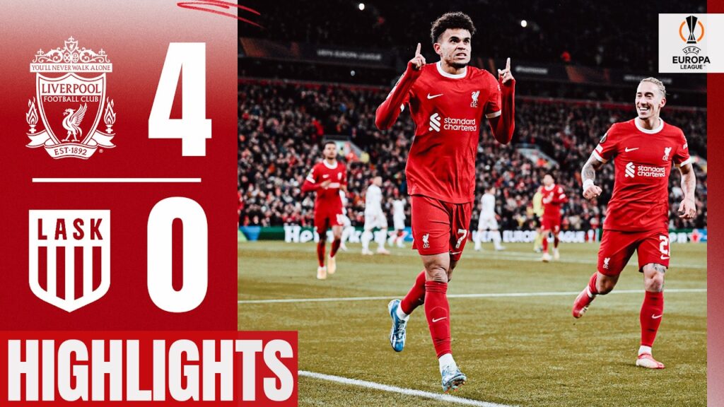 Diaz, Gakpo and Salah secure Europa League knockout qualification | Liverpool 4-0 LASK | Highlights
