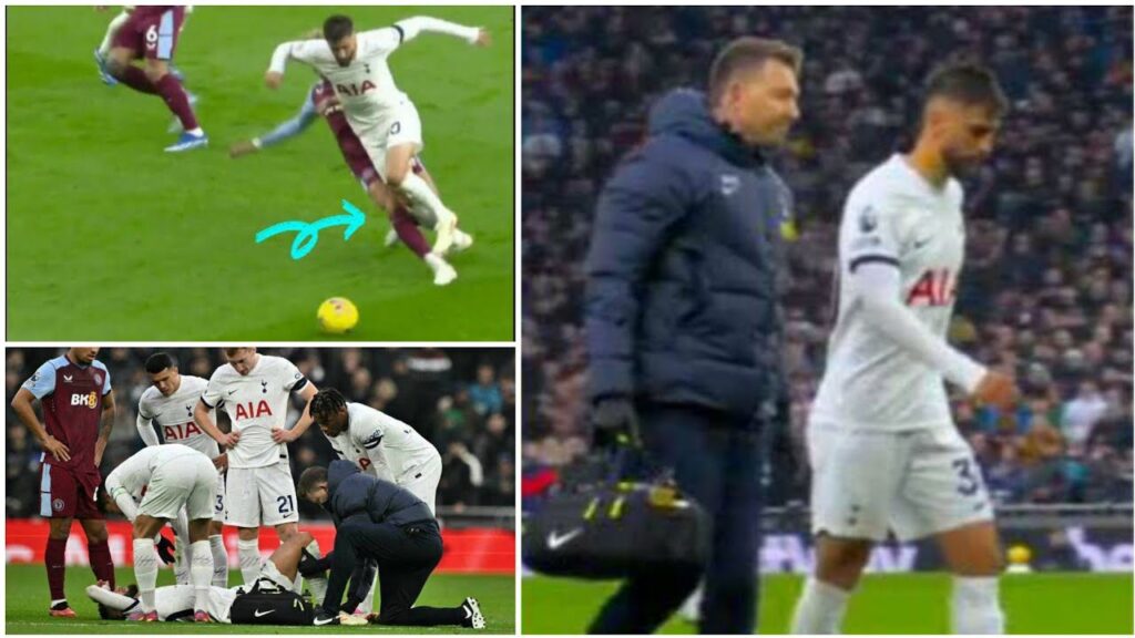 Footage 🔴 Rodrigo Bentancur Injury Vs Aston Villa - Tottenham Injury - Matty Cash Dirty Tackle Play