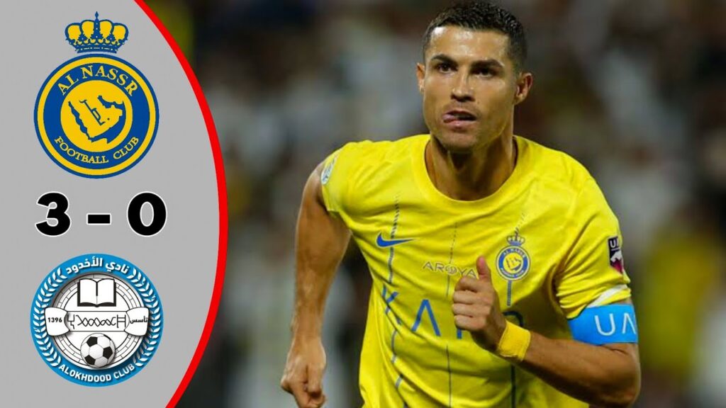 Al nassr vs Al ohkdood 3 - 0 || Ronaldo score 2 goal!