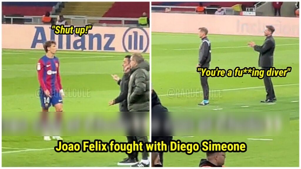 The moment Joao Felix fought Diego Simeone and Jose Gimenez when Barcelona played Atletico Madrid 😅
