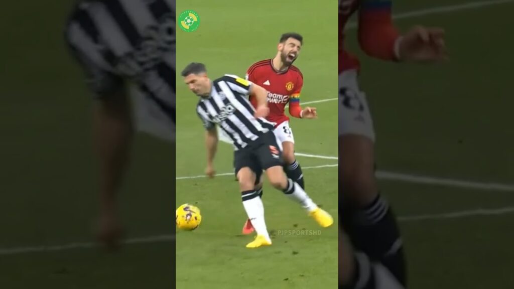 Fabian Schär tackle on Bruno Fernandes!