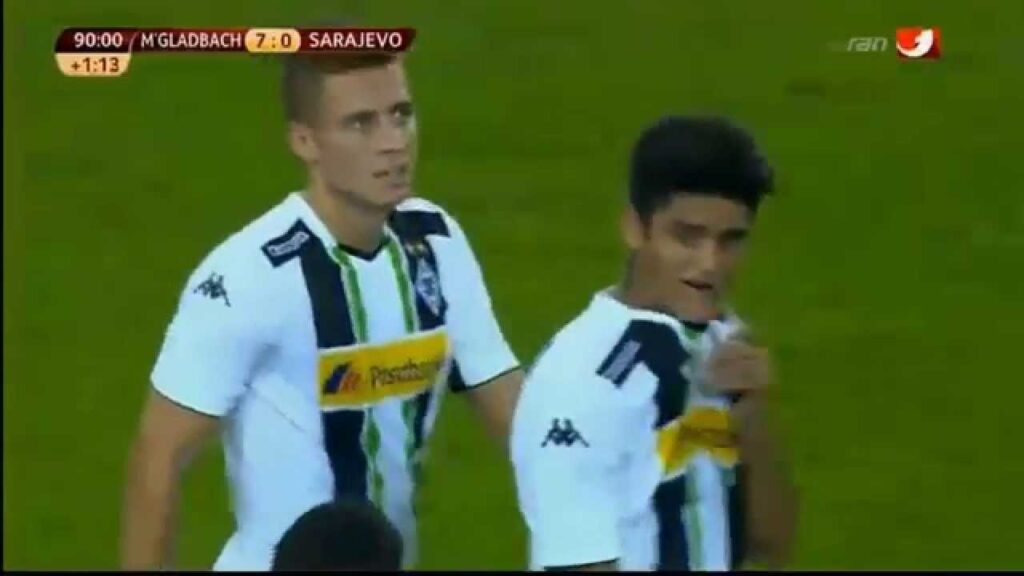 Thorgan Hazard fantastic free-kick goal (Borussia Monchengladbach 7-0 FK Sarajevo)