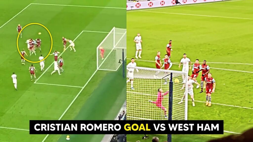 Cristian Romero Goal for Tottenham against West Ham United