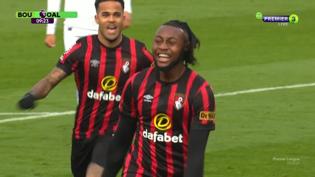 Antoine Semenyo Goal Bournemouth vs Aston Villa 1-0 | Premier League 23-24