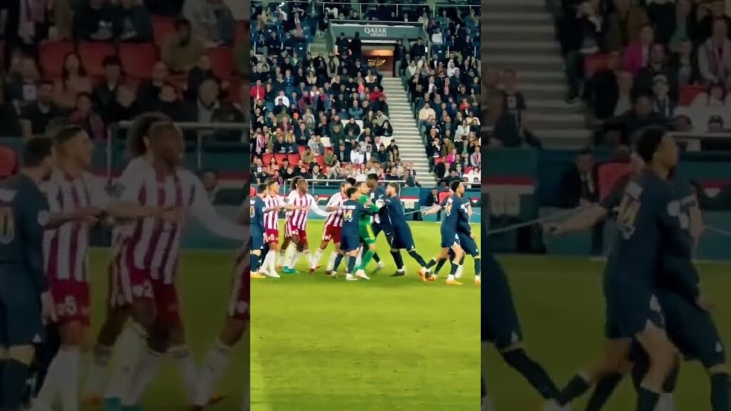 Hakimi getting a red card for defending Messi, joined by Ramos and Mbappe | 90' Football