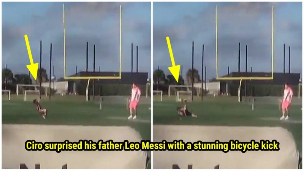 Lionel Messi's reaction as Ciro Messi scores a goal with a bicycle kick 🤯🫡👏