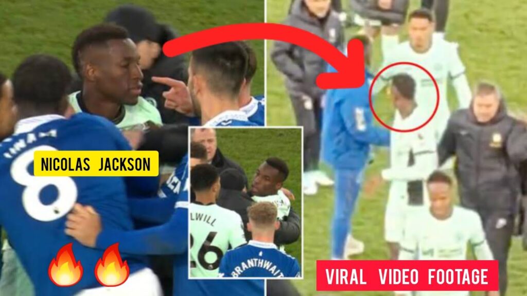 🔥 Nicolas Jackson absolutely loses his head vs Everton, dragged down the tunnel after final whistle