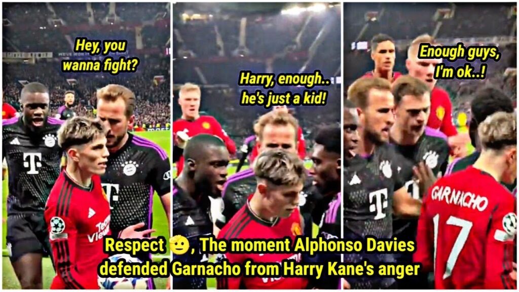 🫡The moment Alphonso Davies defended Garnacho from Harry Kane's anger | Bayern Munich 1-0 Man United