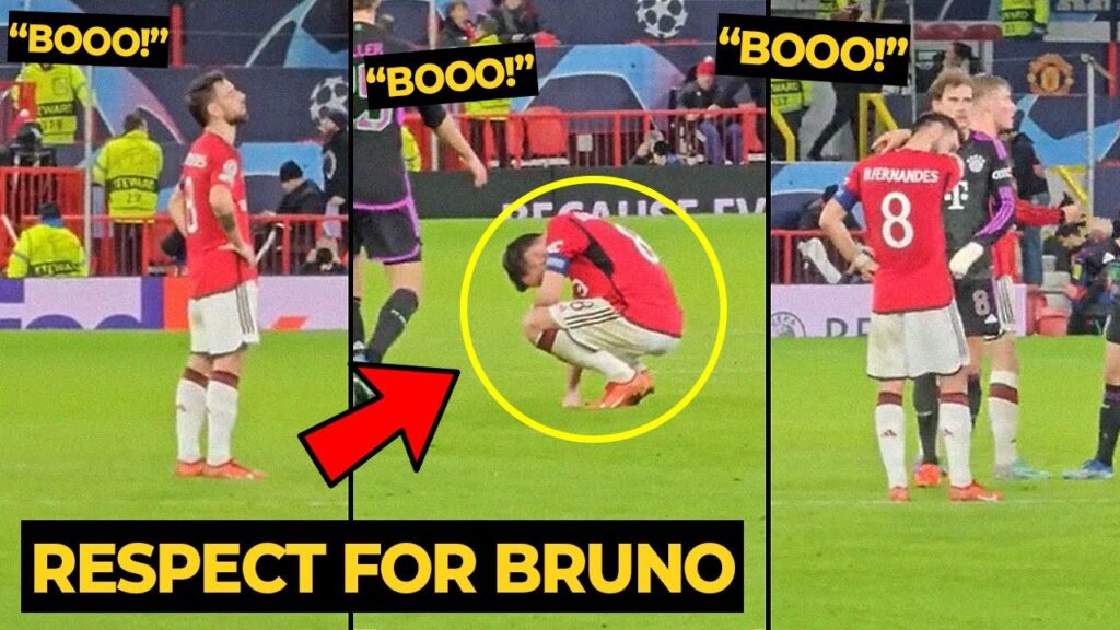 Bruno Fernandes can't stop crying after United fans booed following Manchester United loss vs Bayern