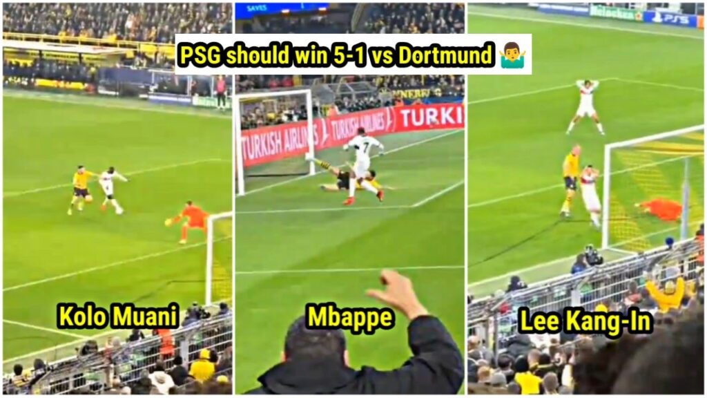 All PSG big chance MISSED vs Borussia Dortmund (Mbappe, Kolo Muani and Lee Kang-In) 🤯🤷‍♂️
