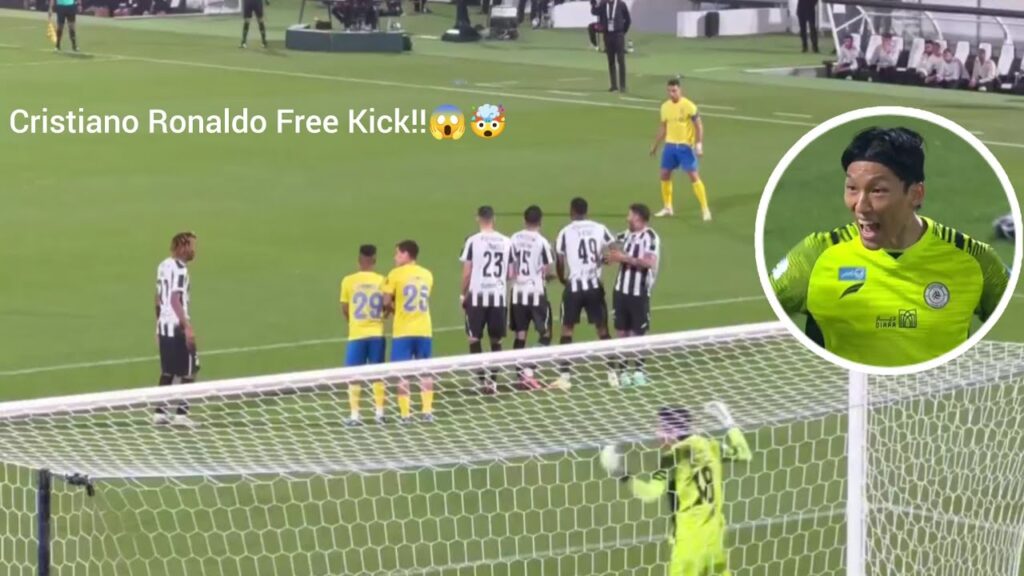 South Korea Goalkeeper reaction to Cristiano Ronaldo Free kick vs Al Shabab!!🇵🇹🇰🇷😱 김승규