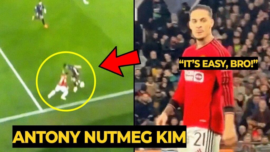 Antony reaction after NUTMEGGED Kim Min Jae during Man United vs Bayern Munich | Man Utd News