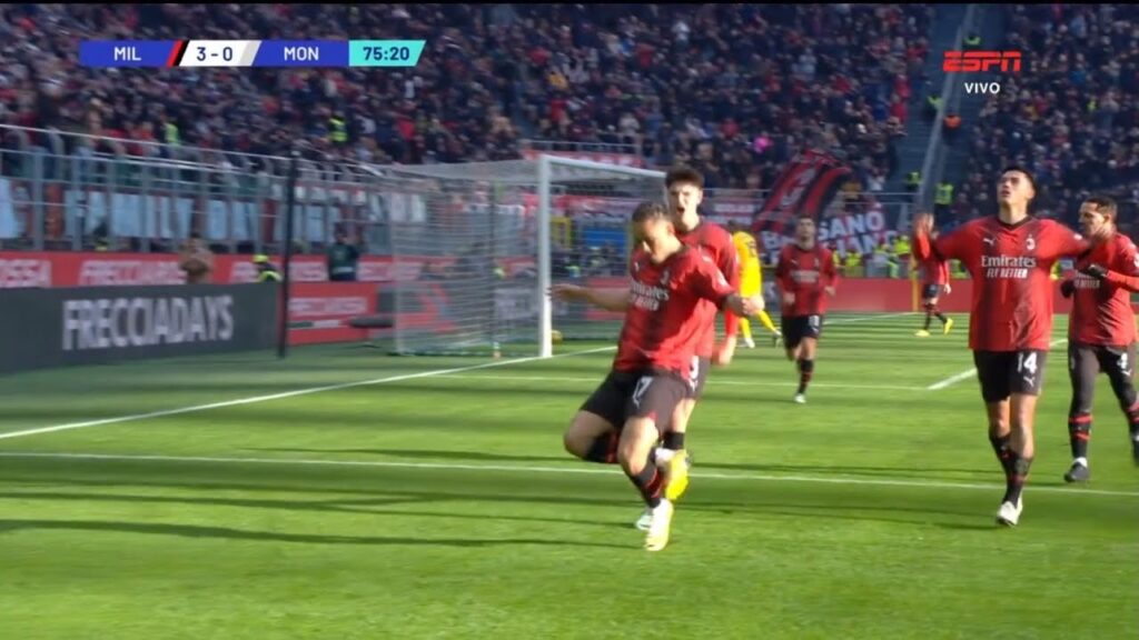 Gol di Noah Okafor oggi | Milan vs Monza 3-0 Extended Highlights | Lega Serie A 2023/24