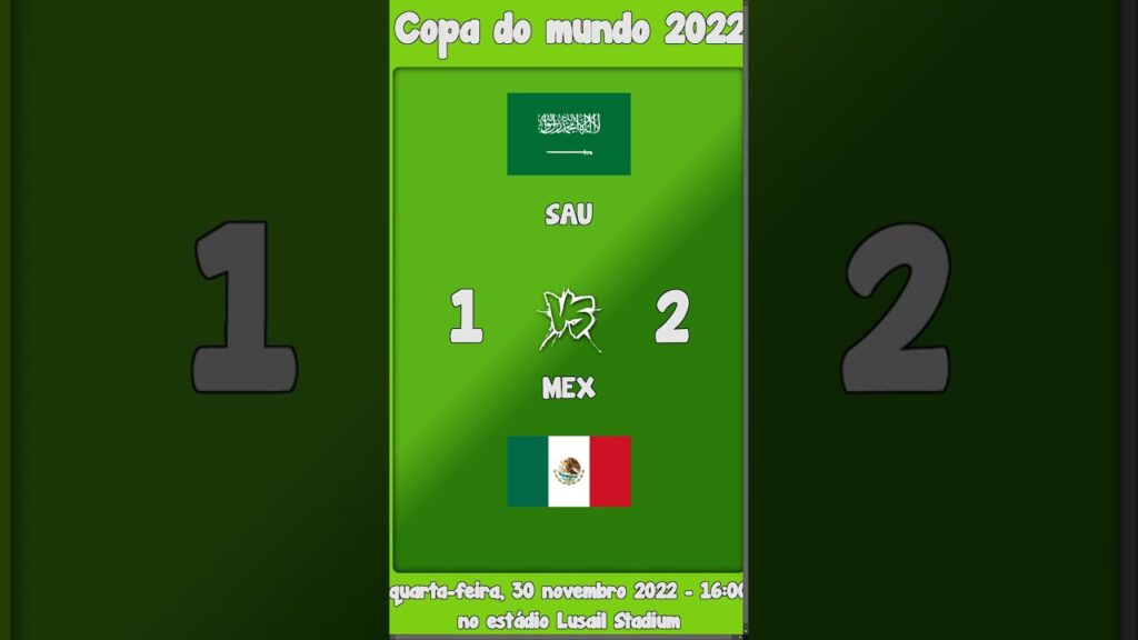 Arábia Saudita x México Copa do mundo 2022 - 30/11/2022 #shorts