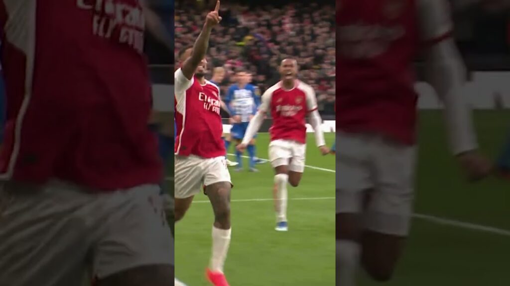 Gabriel Jesus opens the scoring against Brighton & Hove Albion!