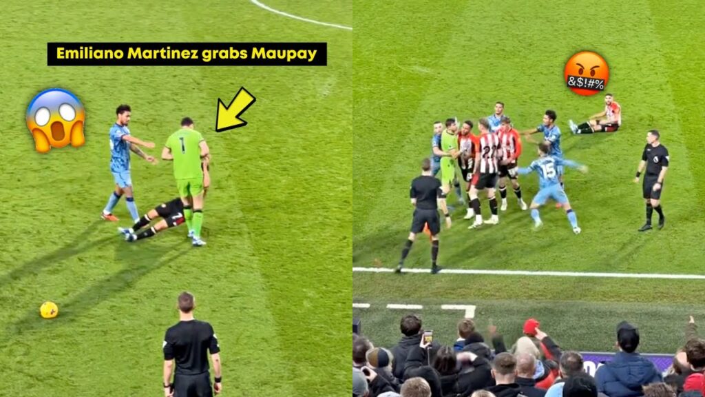 Emiliano Martinez Fight vs Brentford Players and Kamara Red Card