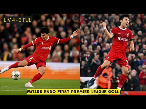 Wataru Endo goal vs Fulham | LIV 4 - 3 FUL
