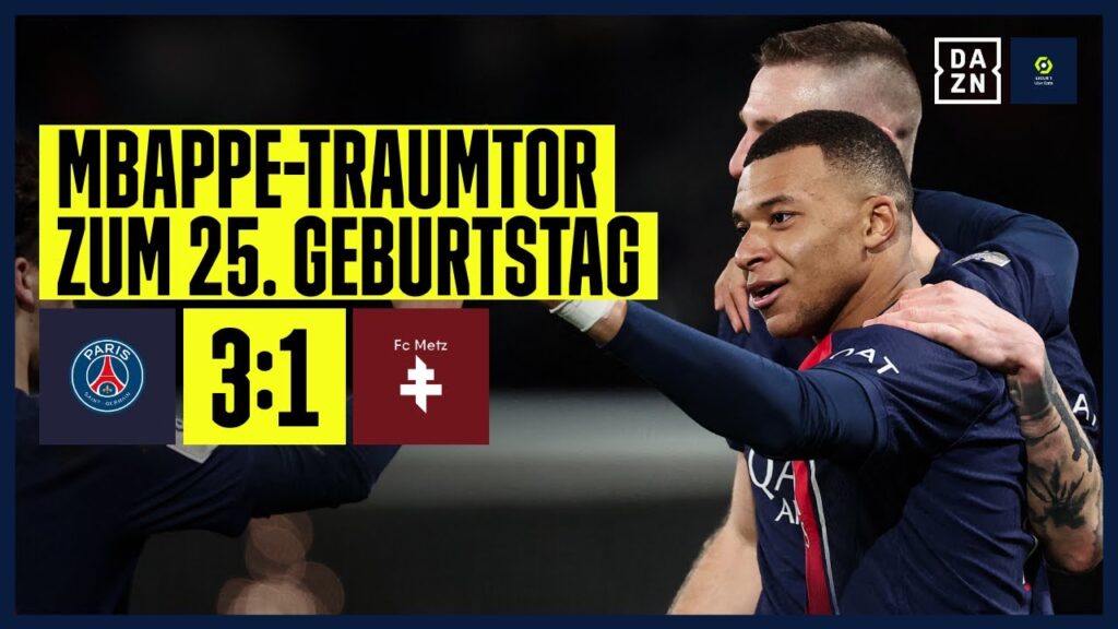 Mbappe beschenkt sich und Paris mit Traumtor: PSG – FC Metz | Ligue 1 | DAZN Highlights Mbappe beschenkt sich und Paris mit Traumtor: PSG - FC Metz | Ligue 1 | DAZN Highlights