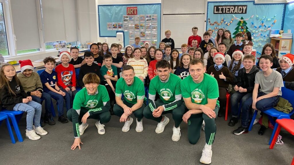 Feature: Celtic First Team stars visit Holy Family Primary School in Kirkintilloch