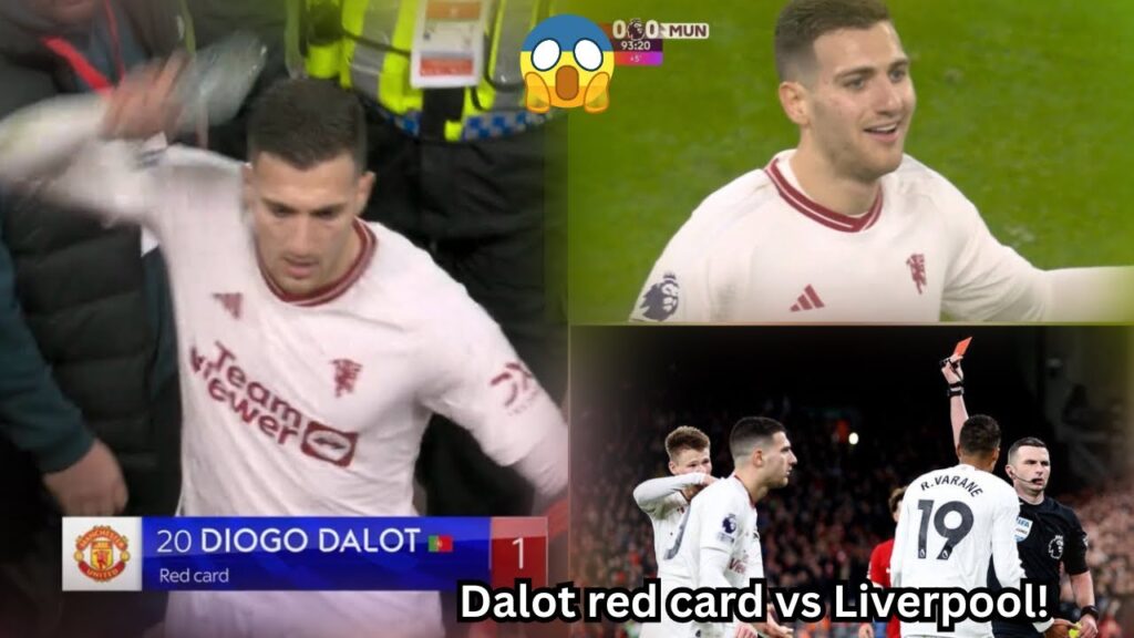 Crazy 😳! Diogo Dalot Red Card vs Liverpool | Man United vs Liverpool.