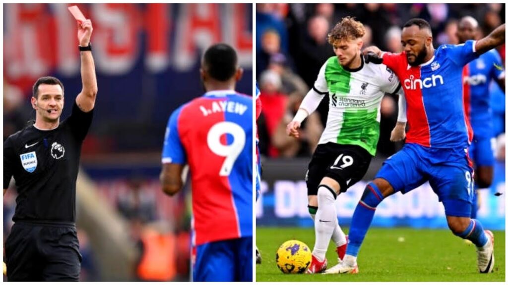 Jordan Ayew controversial red card in Crystal Palace vs Liverpool