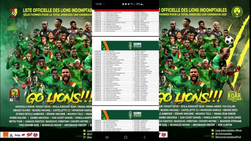 🔴 Officiel ‼️ Voici la Liste des 54 Joueurs Préselectionnés par Rigobert Song pour  la CAN 2023
