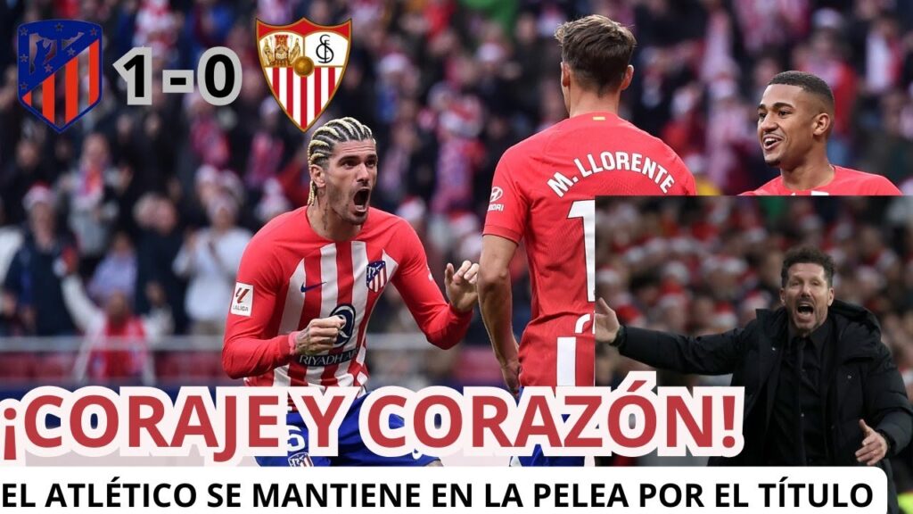 El ATLÉTICO GANA AL SEVILLA para mantenerse en la PELEA POR EL TÍTULO | Zona Gol