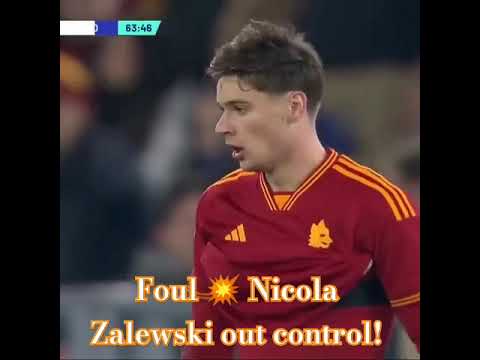 Nicola Zalewski 5️⃣9️⃣ out control 💥 First red card / Roma vs. Fiorentina / Serie A 2023/24