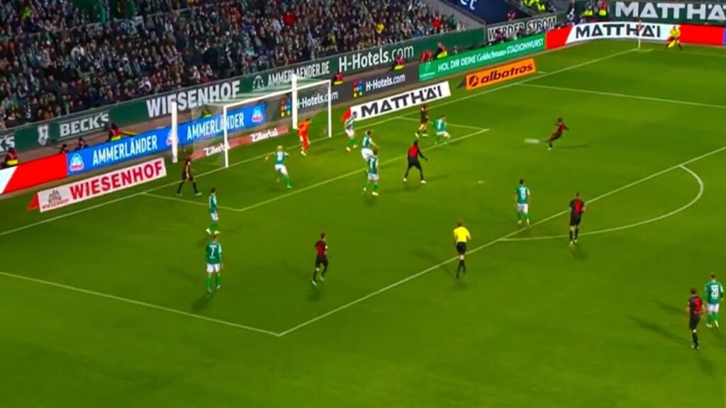 Jeremie Frimpong Goal - Bremen vs Leverkusen