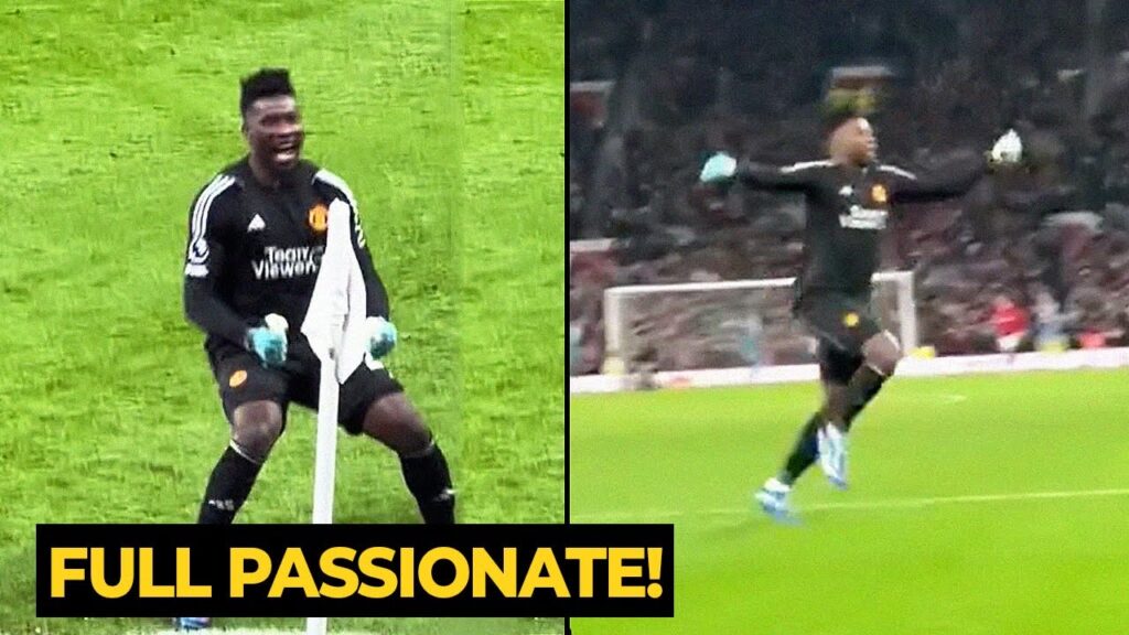 Andre Onana crazy celebration after Garnacho scored second goal vs Aston Villa | Man Utd News