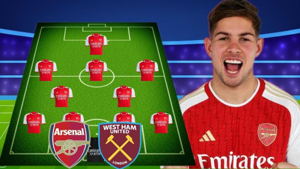 SMITH-ROWE START: ARSENAL POTENTIAL STARTING LINE-UP AGAINST WESTHAM UNITED.
