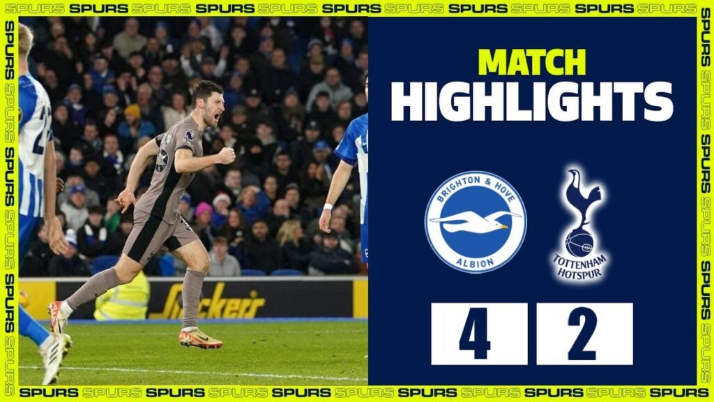 Ben Davies Goal | Brighton vs Tottenham 4-2 Extended Highlights | Premier League 2023/24