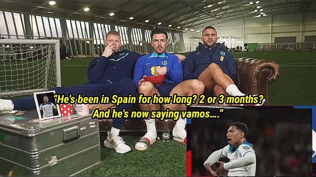 Grealish, Walker and Ramsdale react when Jude Bellingham says "vamos" 😅